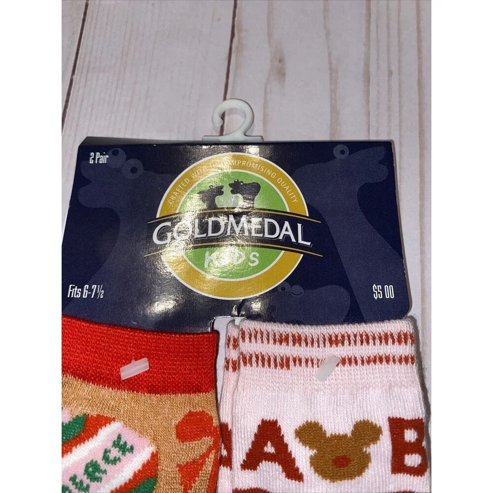 Vintage Gold Medal Kids Child Socks sz 5, 6, 7.5 animals Dinosaurs Teddy NWT